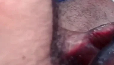 Dark-skinned Latino Man Playing with His Sex Toy and Masturbating His Thick, Uncut Cock