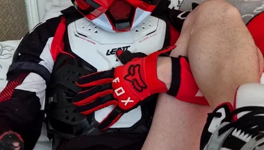 In Biker Gear, He Brought to Orgasm