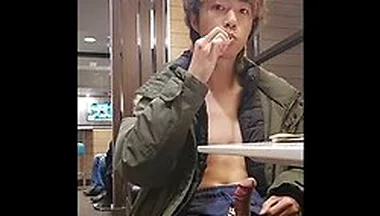 College Student 18+ Masturbating At Mcdonalds And Cum A Lot