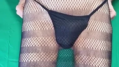 Black Fishnet Dress with and Without G-string!