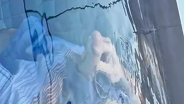 Stroking My Cock in the Pool