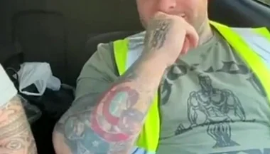 Builders Have a Jerk in the Car at Work