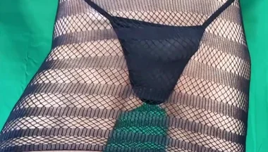 Black Fishnet Dress with and Without G-string!