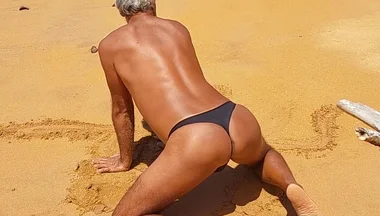 Ladysilva on the Beach in Panties Tanning Her Hot Ass