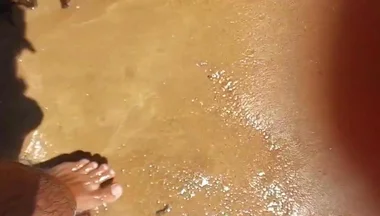 Sissy Ladysilva Walks Naked on the Beach with Her Hot Ass Tanned and Masturbating His Cock Until She Cums