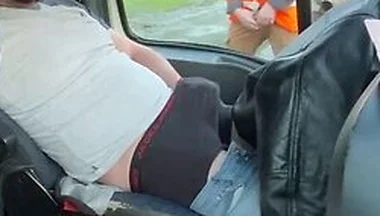 Truck Door Open My Big Bulge Attracts Two Horny Guys