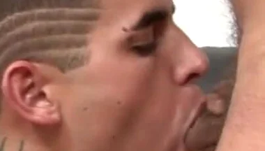 Two young guys jumping on each other's cocks and having fun