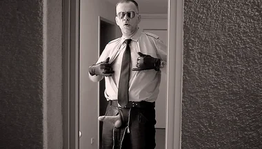 Leather Man10 Cock Play & Cum Shots (rear Window)