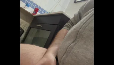 Jerking and Cumming in Bathroom