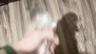 Horny Twink Needed a Release. Big Cumshot, Fucking a Flashlight, Intensive Masturbation. POV 4K Full HD