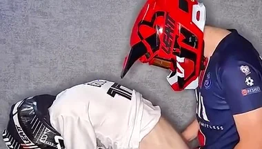 Guy in Mxhelmet and Nike Tn Sneakers Fucks Another Guy