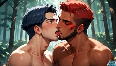 Muscular Gay Lover's Satisfying Release: Steaming Gay Gonzo Porn! for the Hottest Forest Encounters, Only the Hottest