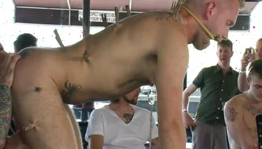 Two Hairy Sluts Get Used In A Bar Full Of Horny Strangers - Christian Wilde And Nick Moretti
