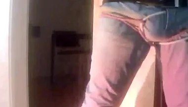 Pee Desperation: Tied up Guy Tries to Withstand While His Cock and Balls Are Played with. He Gets a Boner and Finally Wets Himself