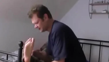 Army boots master feet licking
