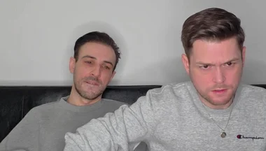 Hung Uncut Brotosh Lads Side by Side Masturbation