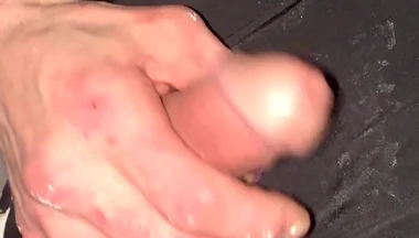 Crossdresser Michelle Wearing Spandex Long Sleves Swimsute Lots of Precum Then I Bust a Huge Cum Load
