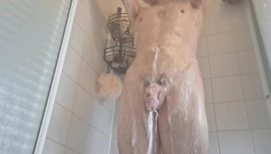 Hot Soapy Shower #10 Part 3 Pissing on Myself