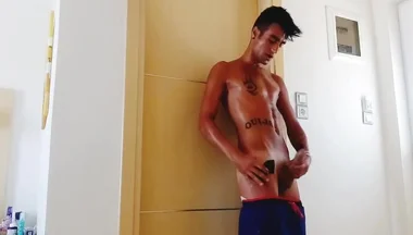 Roommate Is Showering Meanwhile I Cum in His Used Sock - Oily Body