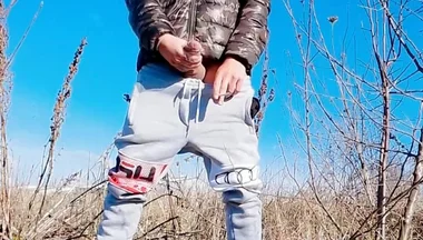 Slow Motion Jerk off Outdoor While Smoking Cigarette