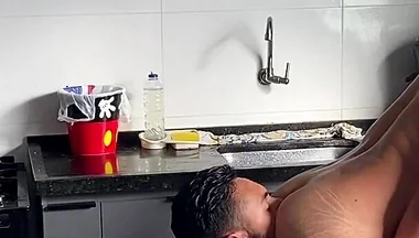 Eating the Little Bitch in the Kitchen at Home