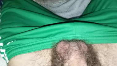 Spectacular Playful Cumshot of Esta Bonita Huge Cock Recorded with the Mobile Phone in the Dark