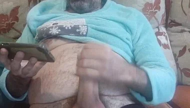 Jerking off My Hard and Wide Cock Till I Cum a Lot, Face View