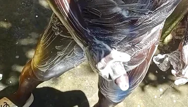 Mature Hard Black Dick Gets Real Shower