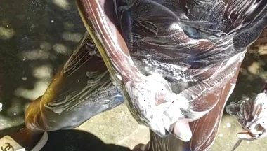 Mature Hard Black Dick Gets Real Shower
