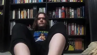 Chubby Boy Gives His Dildo a Footjob