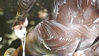 Heavy Wet and Slippery Huge Black Cock Wants to Cum on the Floor