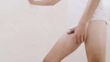 Guy Shows off His Smooth Hot Body, Jerks off and Cums Into the Cam