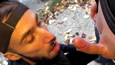 Big french cock sucking face cum load