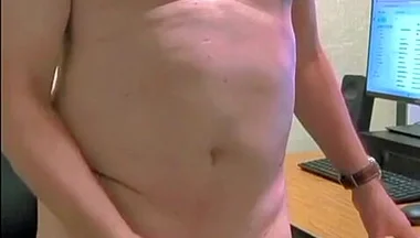 American_nudist: Cumming at Work