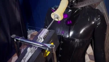 Rikki Gas Mask Session: Latex Suit, Sex Machine, Drooling & Full Restraint