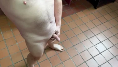 Public Restroom Strip and Cum at University