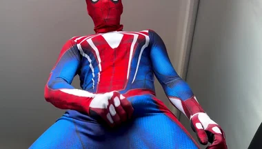 Peter Parker? Horny Spiderman Shoots Webs of Semen