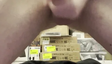 Amateur Twink Cumming Hard and Fucking Himself with a Huge 21cm Dildo