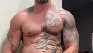 Tattooed Viking Flexes While Stroking for You