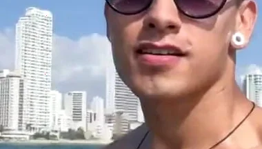 Tourist Exhibits Himself in a Jet Ski in the Sea on the Beaches of Cartagena