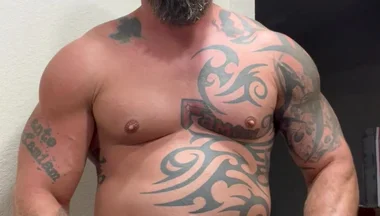 Tattooed Viking Flexes While Stroking for You