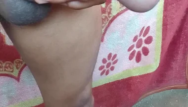 Cock Ring Standing Outdoor Masturbation
