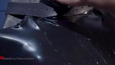 Rikki Gas Mask Session Latex Suit, Sex Machine, Drooling & Full Restraint