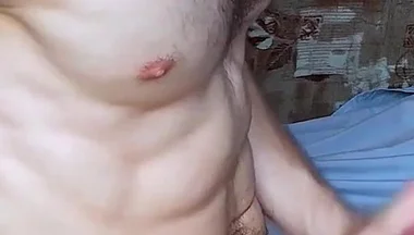 Young and Athletic Guy Caresses His Big Cock and Moans