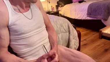 Watch as I Jerk off with Beater on Bust Big Close up of It