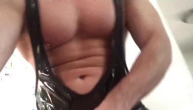 Latex Jumpsuit Workout