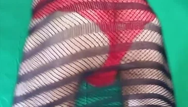 Red Lace Panties Under Fishnet Dress