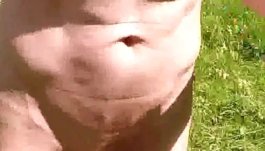 Uncut Nudist Man Walking, Running, Jerking and Cumming Outdoor