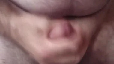 Handsome Mature Chubby with Big Fat Cock Masturbating with His Very Hard Cock Until He Cums a Lot