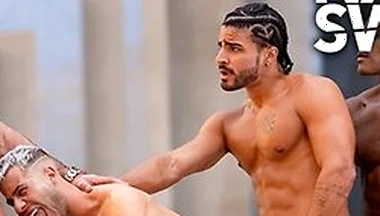 Bbc Rhyheim Shabazz Barebacks Allen King Asshole In Wild Foursome